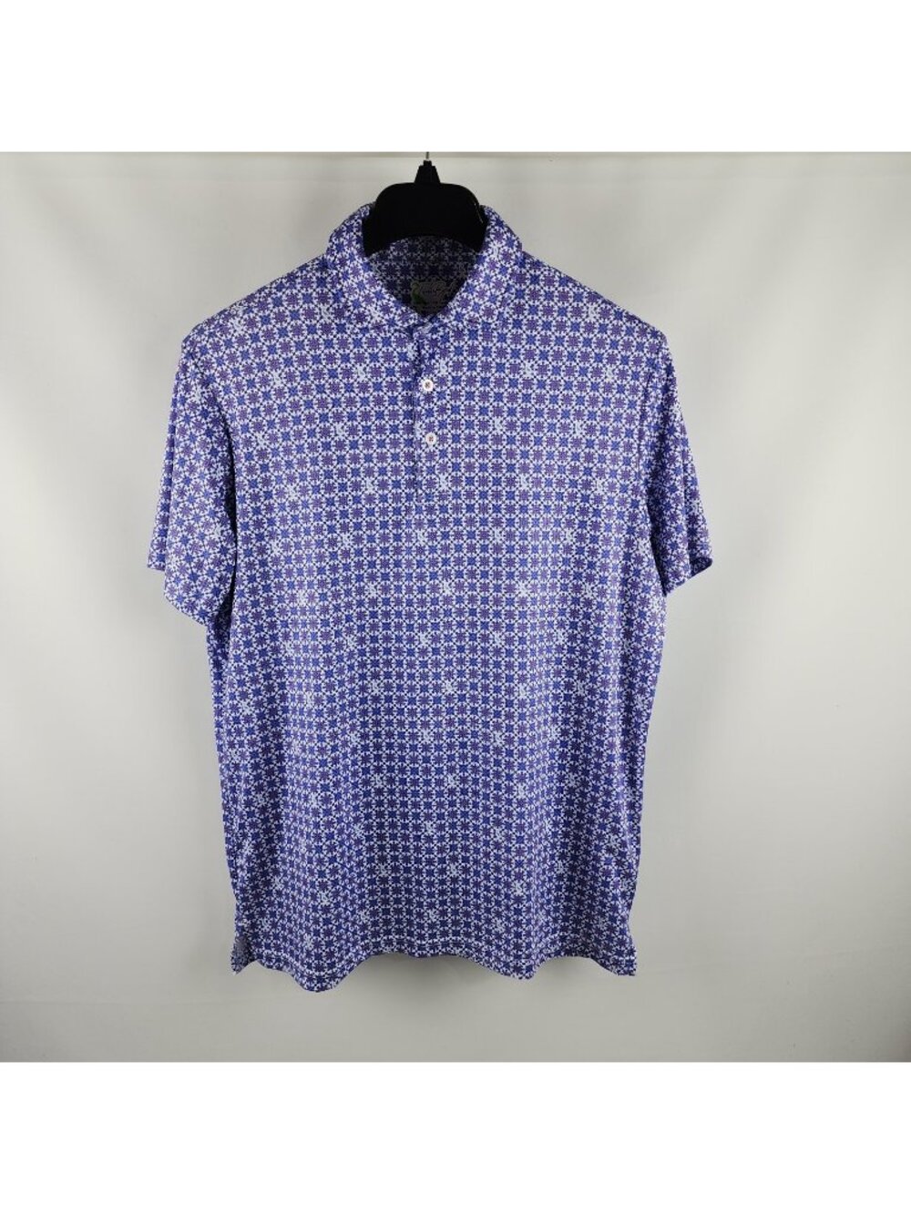 Tailor Byrd Shirt Mens Large Purple Geometric S/S Golf Polo